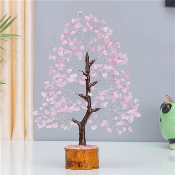 Rose Quartz Crystal Tree of Life-Chakra Tree for Positive Energy,Feng Shui Decor - Picture 5 of 6